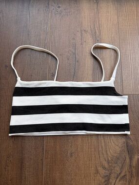FP Movement by Free People Black & White Striped bralette